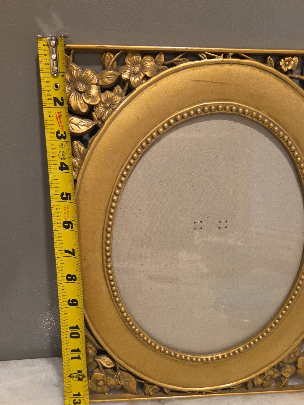 Ornate Gold Floral Oval Picture Frame by